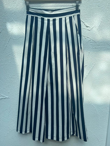 WOMEN'S PANTS - NAVY BLUE & CREAM - H2117-C12