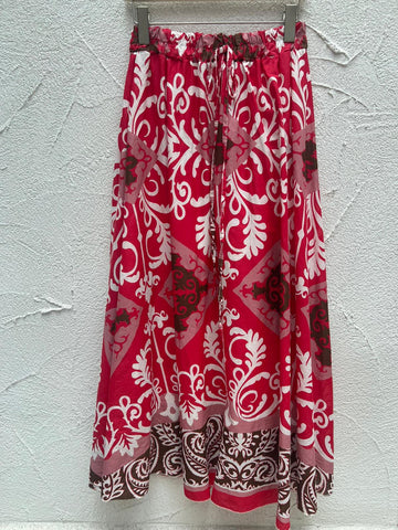 WOMEN'S SKIRT - RED & WHITE - A7759-M11