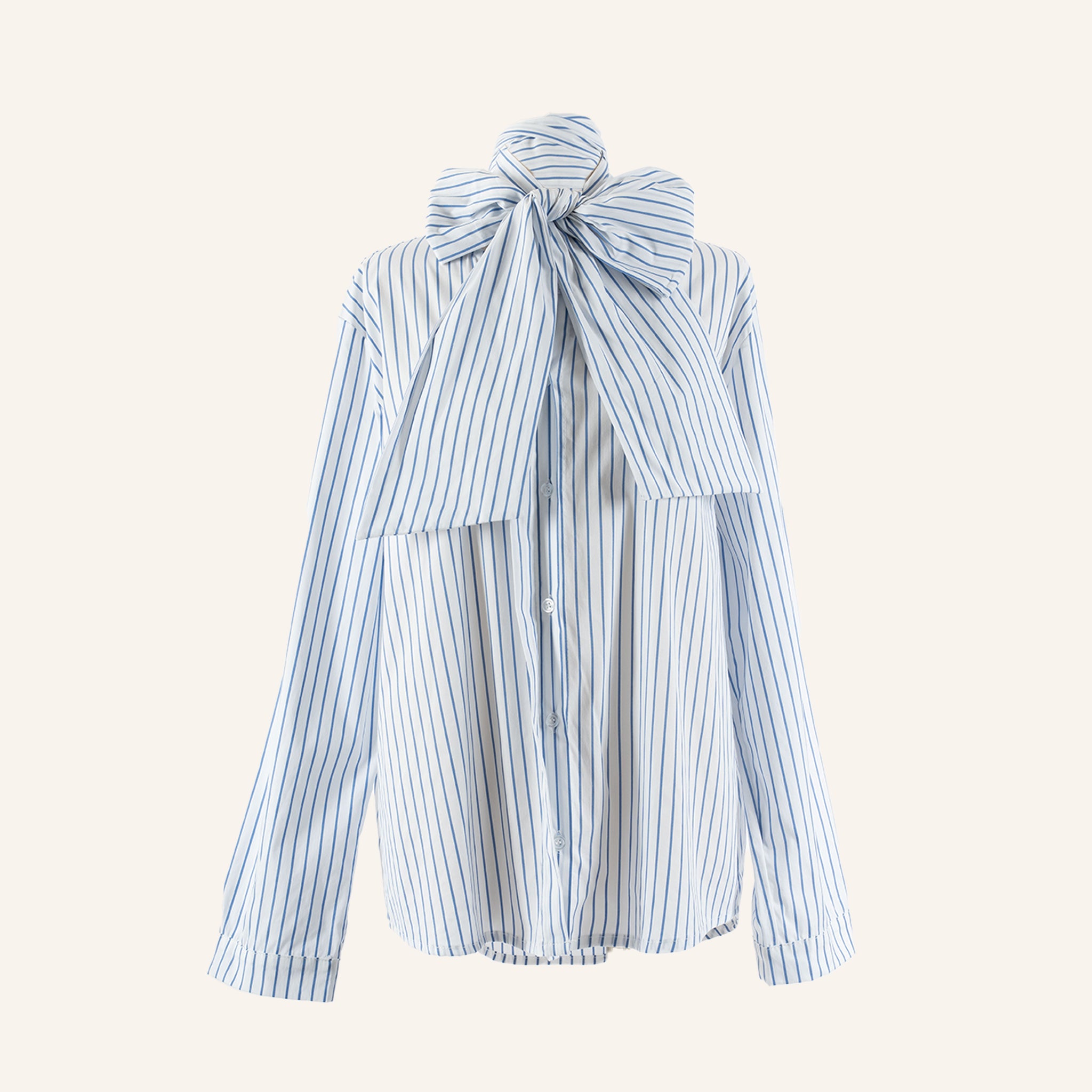 CHEMISE/TUNIQUE - WHITE & SKY BLUE - 05925PNST