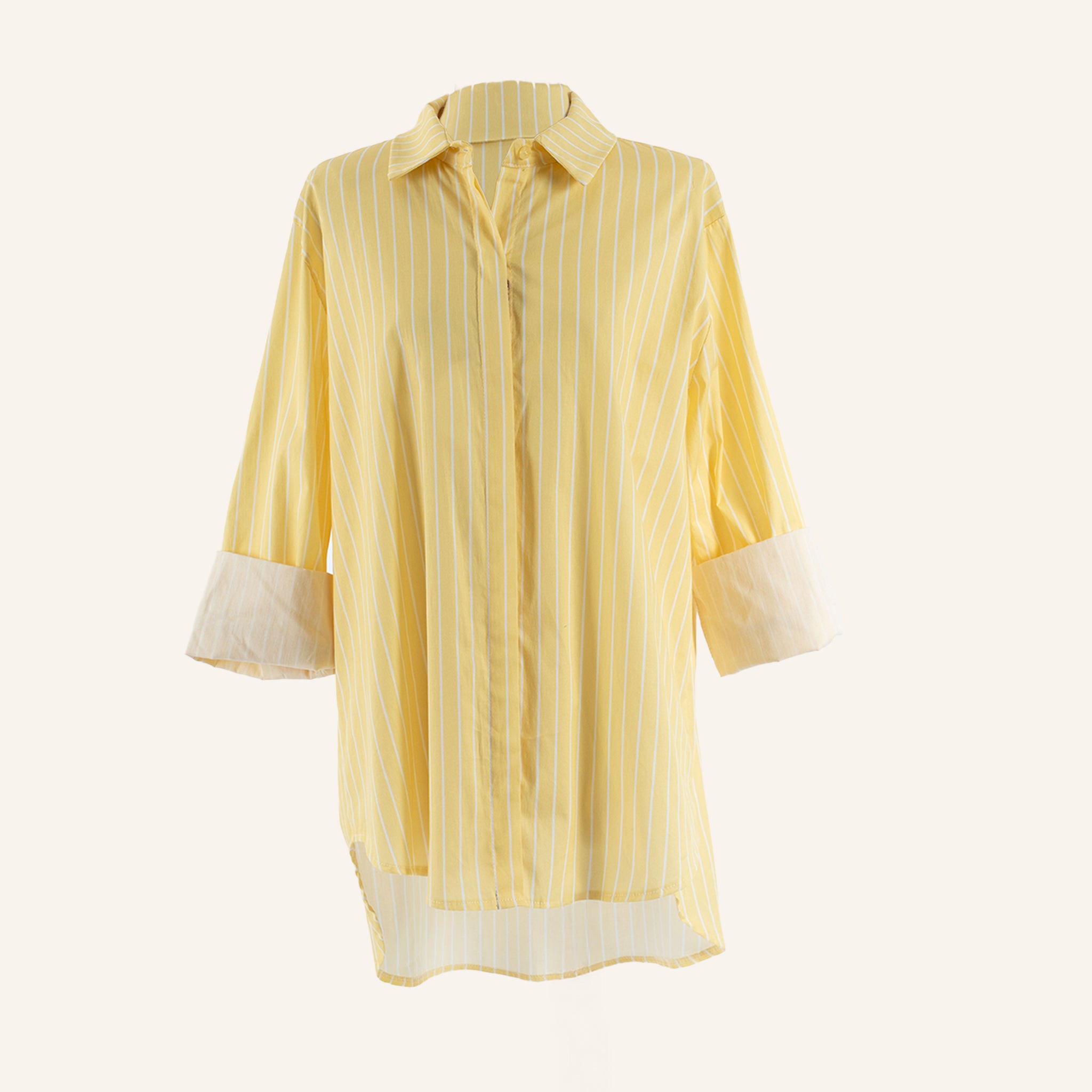 CHEMISE/TUNIQUE - YELLOW & WHITE - 50320P07