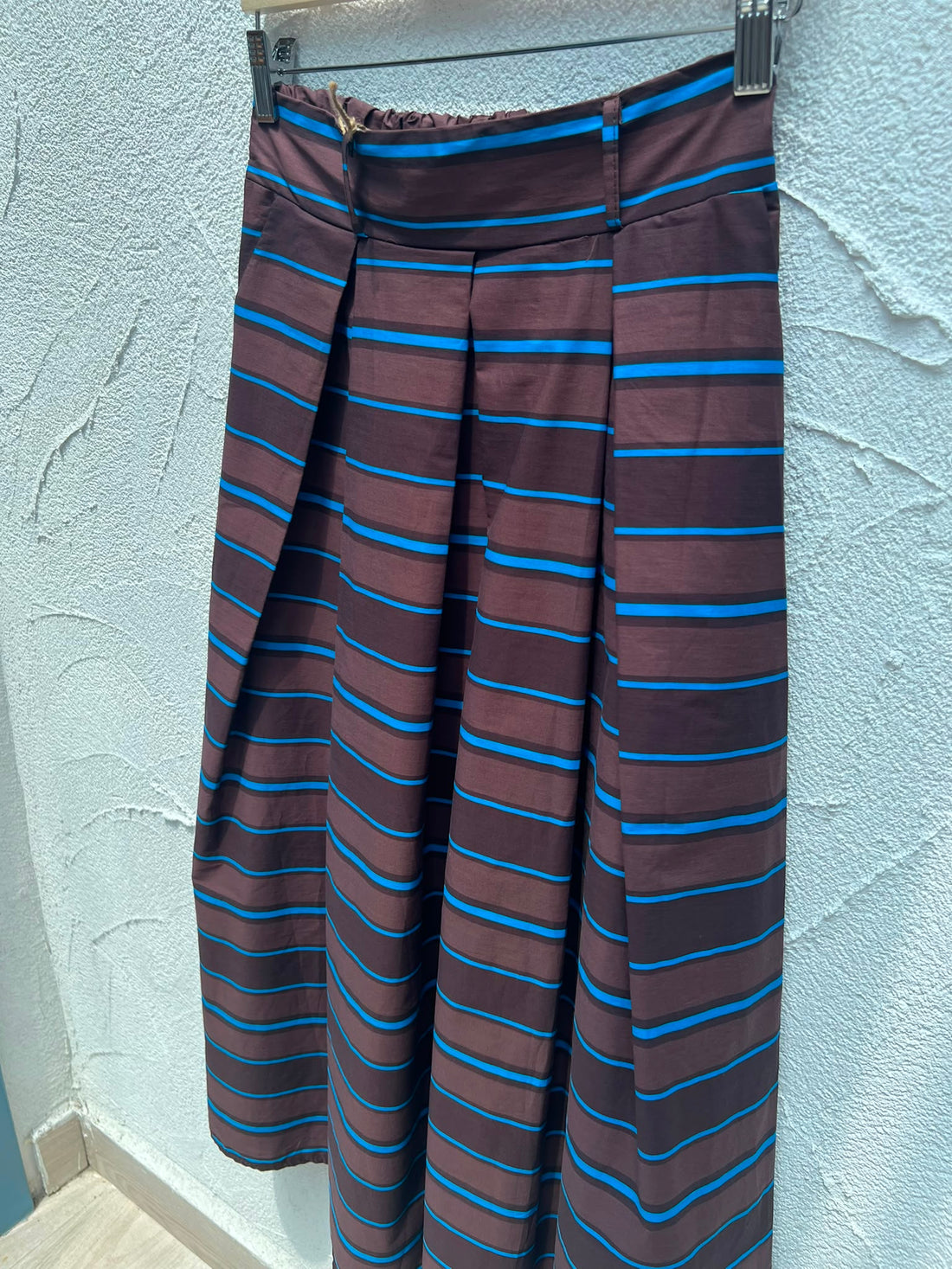 JUPE/SKIRT - DARK BROWN & BLUE - H2836