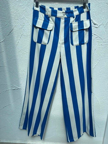 PANTALON ( WITH POCKET) - BLUE & WHITE - 9500511-COT873