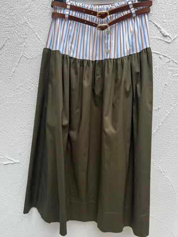 WOMEN'S SKIRT - OLIVE GREEN - A6409-G4