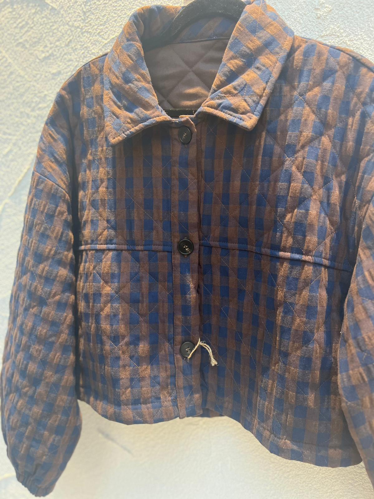 VESTE GILET - BLUE & BROWN - 110093930065