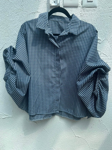 CAMICIA DONNA - WHITE & BLUE - 38726PNST