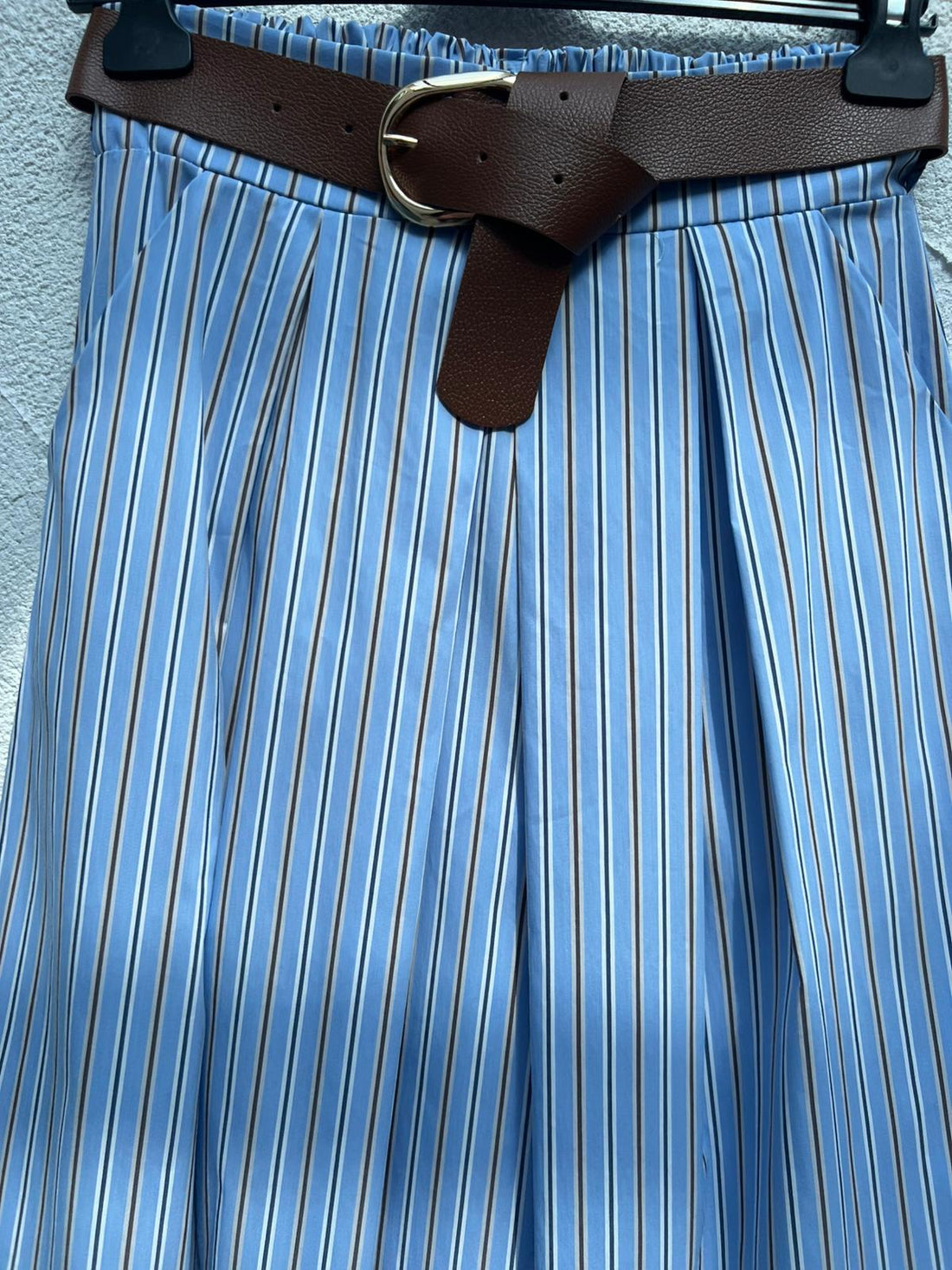 JUPE/SKIRT - SKY BLUE & BROWN - 52123 PN19