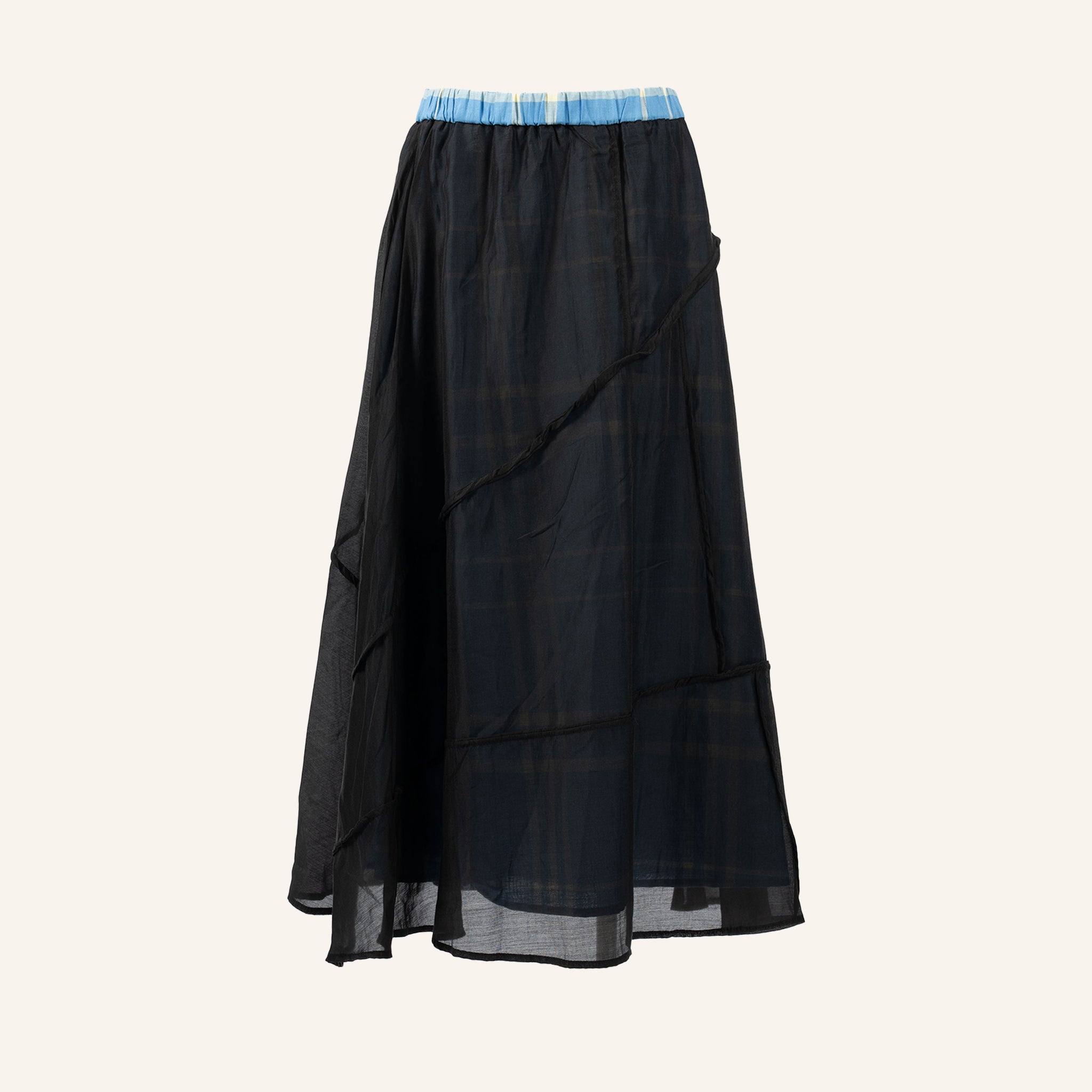 WOMAN SKIRT - BLUE AND BLACK - 825001
