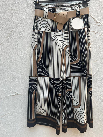 PANTALON - WHITE, BLACK & BEIGE - 6884