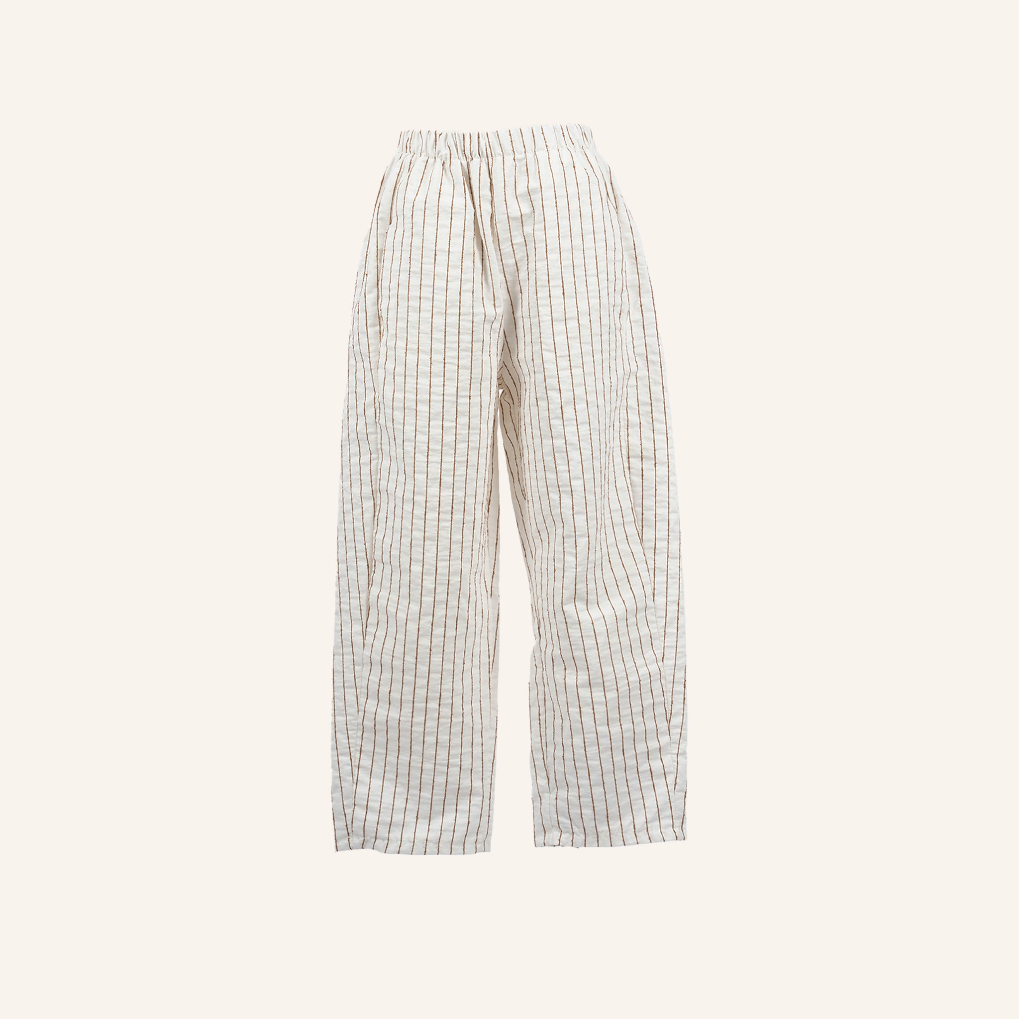 PANTALON - OFF WHITE & BROWN - 21469