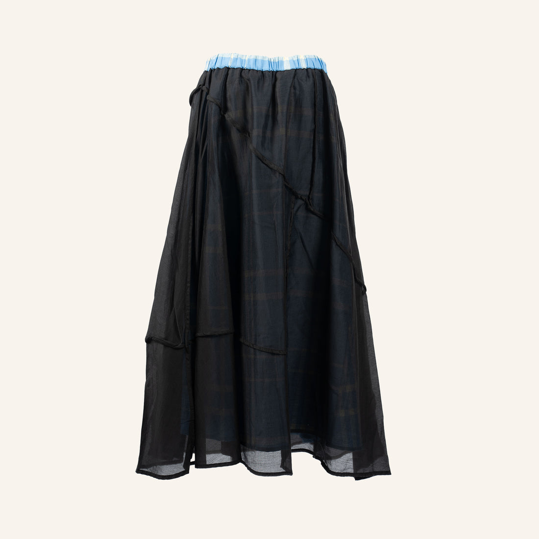 WOMAN SKIRT - BLUE AND BLACK - 825001