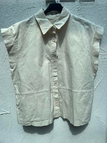SLEEVELESS JACKET - OFF WHITE - 80789