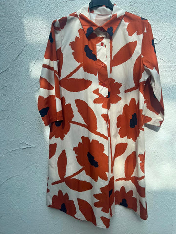 WOMEN'S SHIRT - CREAM & ORANGE - H2995-C12