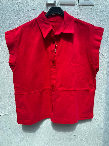 SLEEVELESS JACKET - RED - 80789
