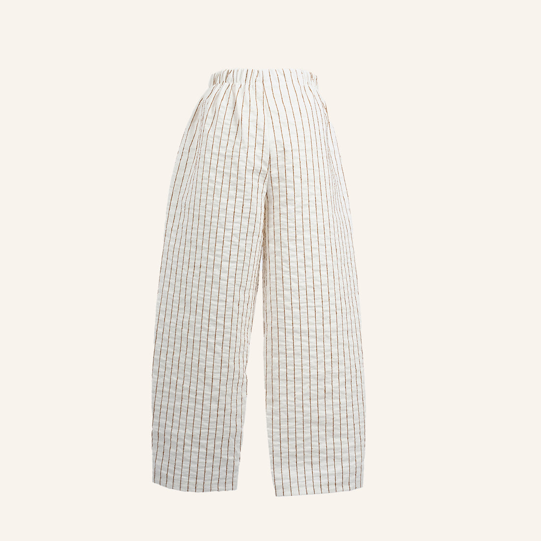 PANTALON - OFF WHITE & BROWN - 21469