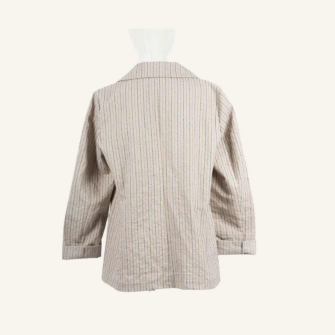 VESTE GILET - BEIGE, BROWN & DARK BLUE - 23092
