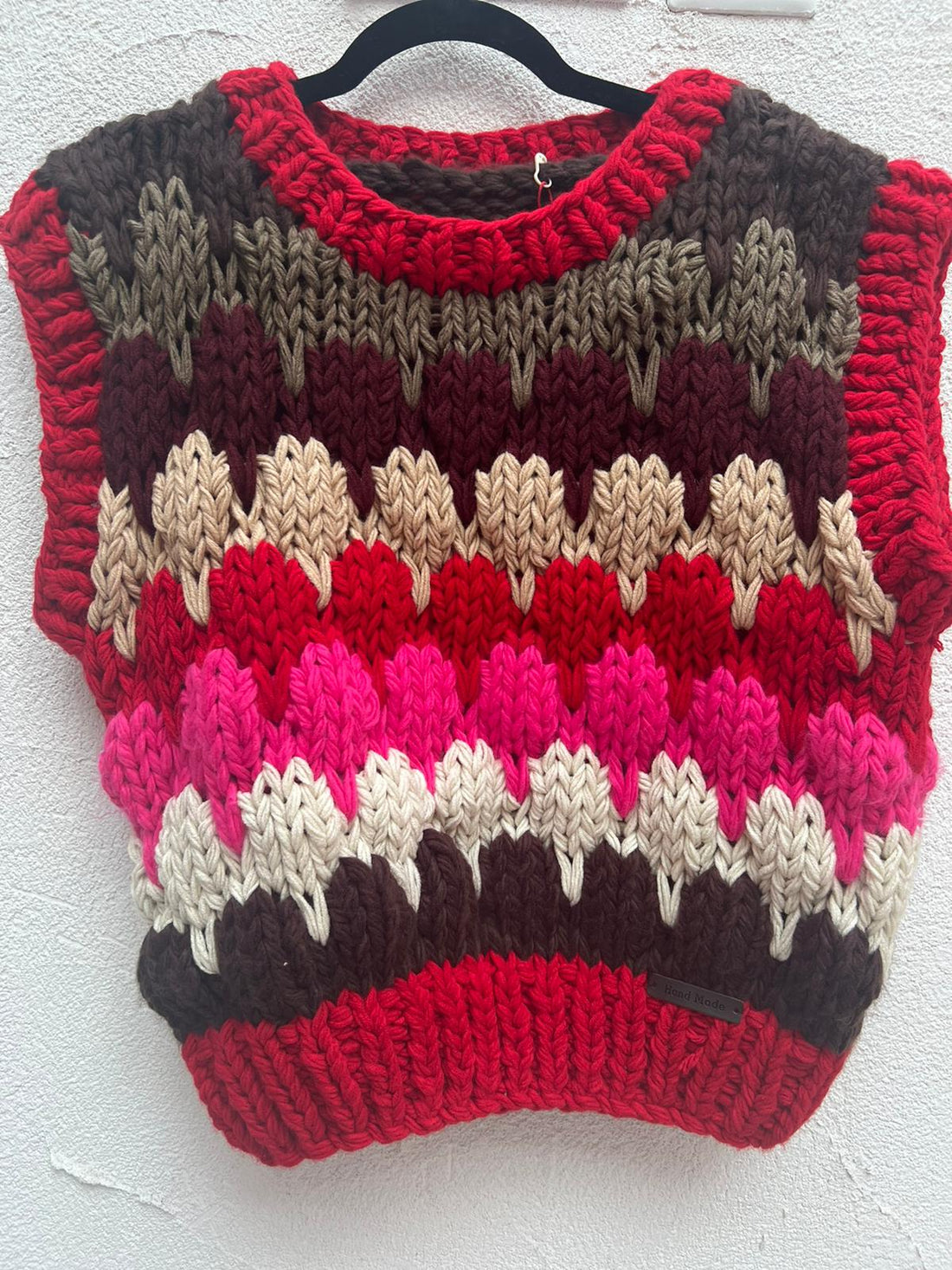 KNITTED VEST - RED - M101