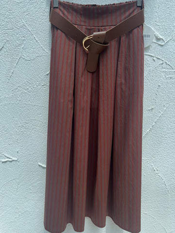 JUPE/SKIRT - DARK BROWN & TERRACOTA - 52123PNST