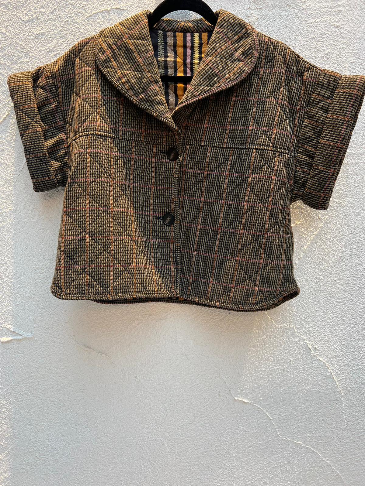 VESTE GILET - PINK & OLIVE GREEN - 1100940A-5153