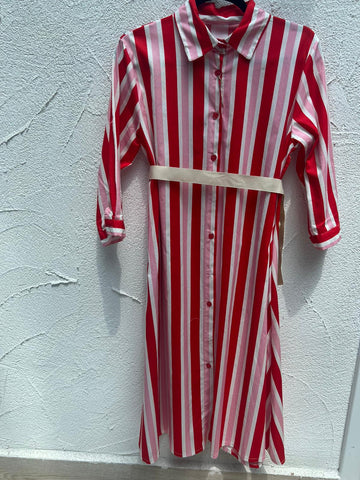 ROBE/DRESS - RED, PINK & WHITE - BM110