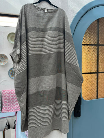 WOMEN'S DRESS - BEIGE & GRAY - 225338