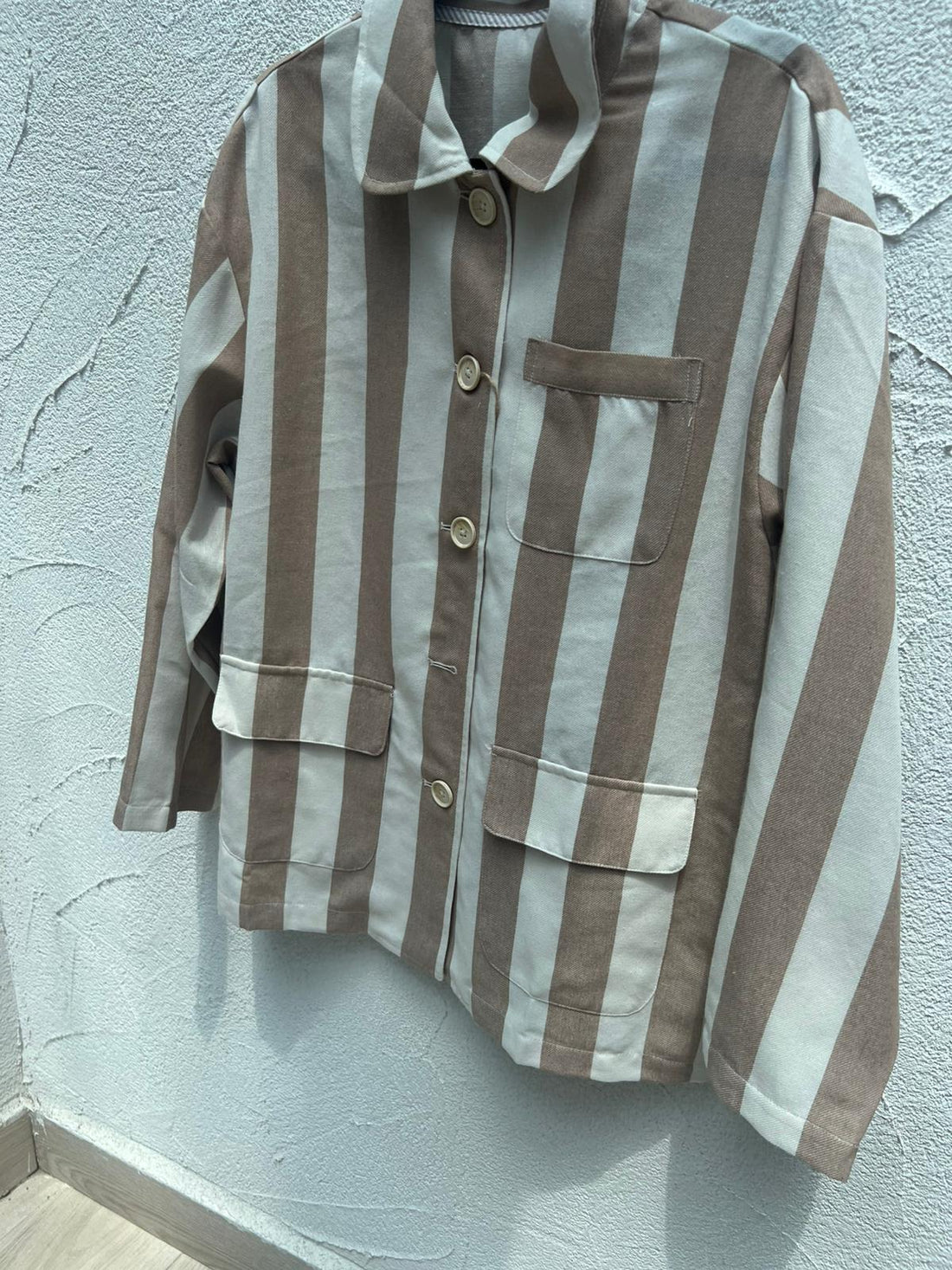 GIACCA A RIGHE - BEIGE - MD7473