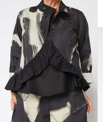 WOMAN JACKET - BLACK & BEIGE - 226007