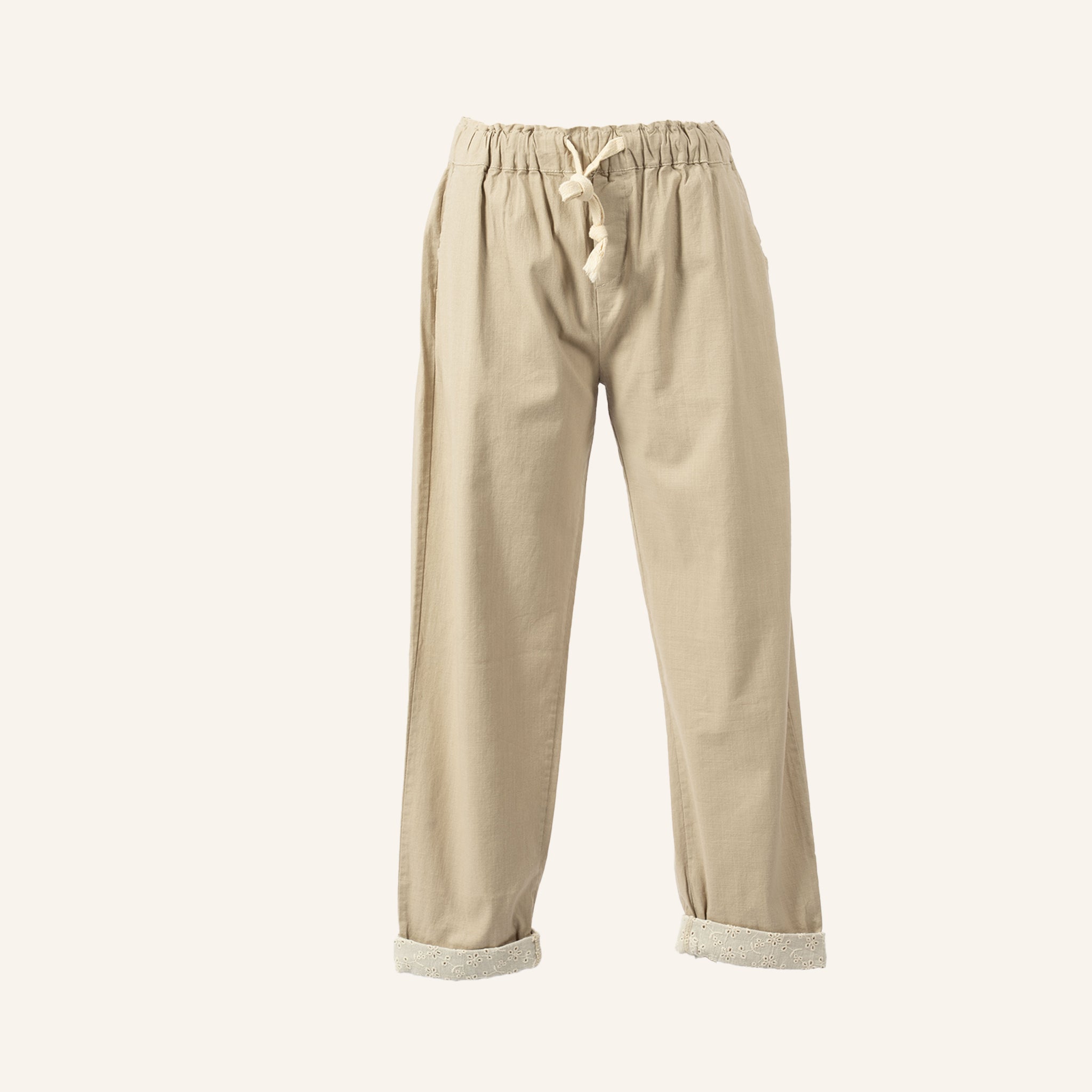 PANTALON DE LINO BEIGE - 40C2-B3 TU BEIGE