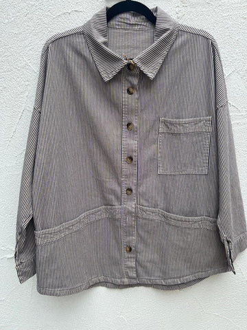 VESTE GILET - LIGHT GRAY & BLACK - 40103