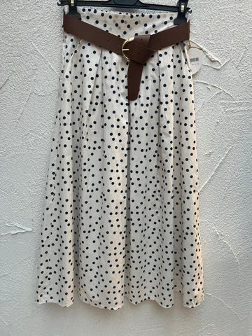JUPE/SKIRT - WHITE & NAVY BLUE - 52123PC1