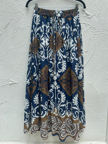 WOMEN'S SKIRT - NAVY BLUE & WHITE - A7759-M11