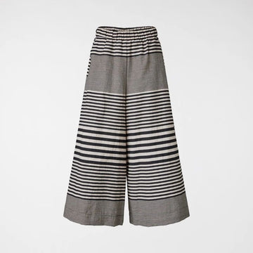 Wide Trousers In Irregular Stripes Fabric