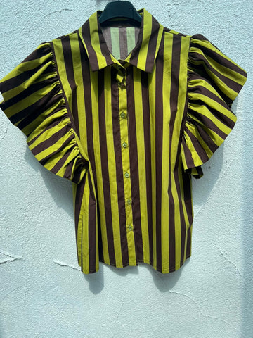 WOMEN'S SHIRT - BROWN & GREEN - H4970-C12