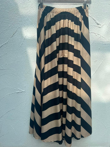 WOMEN'S SKIRT - BEIGE & BLACK - H5054-C12