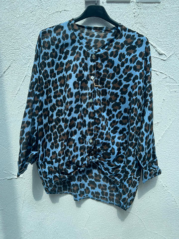 CHEMISE/TUNIQUE - BLUE, BLACK & BROWN - ART21504