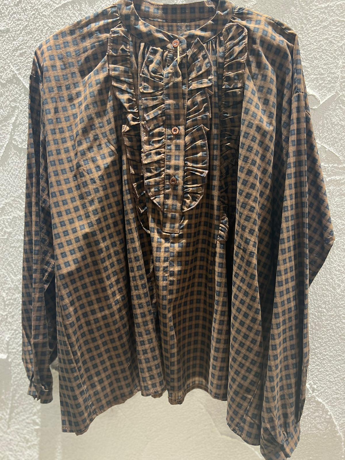 CHEMISE/TUNIQUE - BLUE & BROWN - 94933P