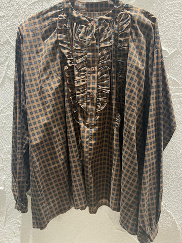 CHEMISE/TUNIQUE - BLUE & BROWN - 94933P