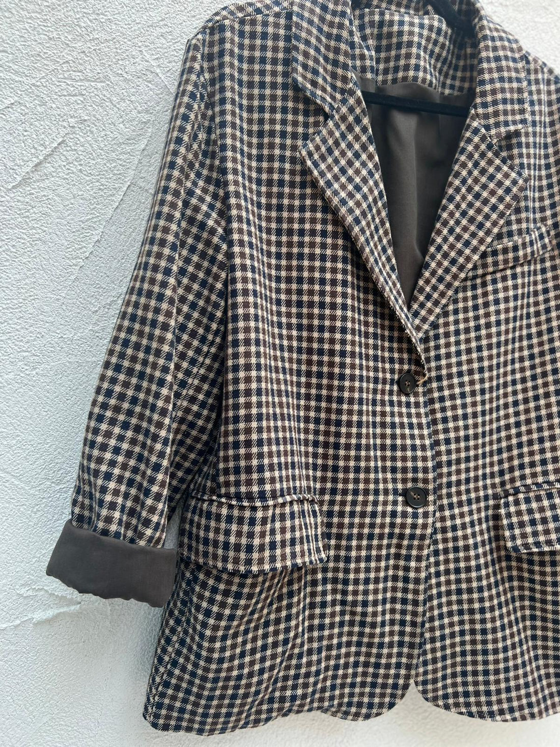 VESTE GILET - BLUE & BROWN - 200092A-30045