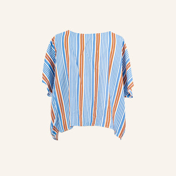 CHEMISE/TUNIQUE - BLUE & BROWN - 19183SHAPE