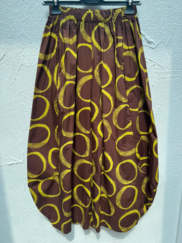 WOMEN'S PANTS - DARK BROWN & LIME GREEN - H5031-C12