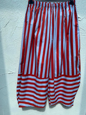 WOMEN'S PANTS - SKY BLUE & RED - H4957-C12