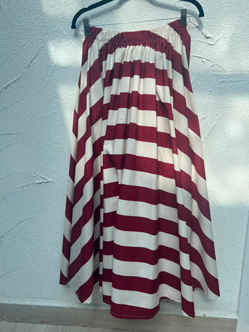 WOMEN'S SKIRT - MAROON & WHITE - H5054-C12