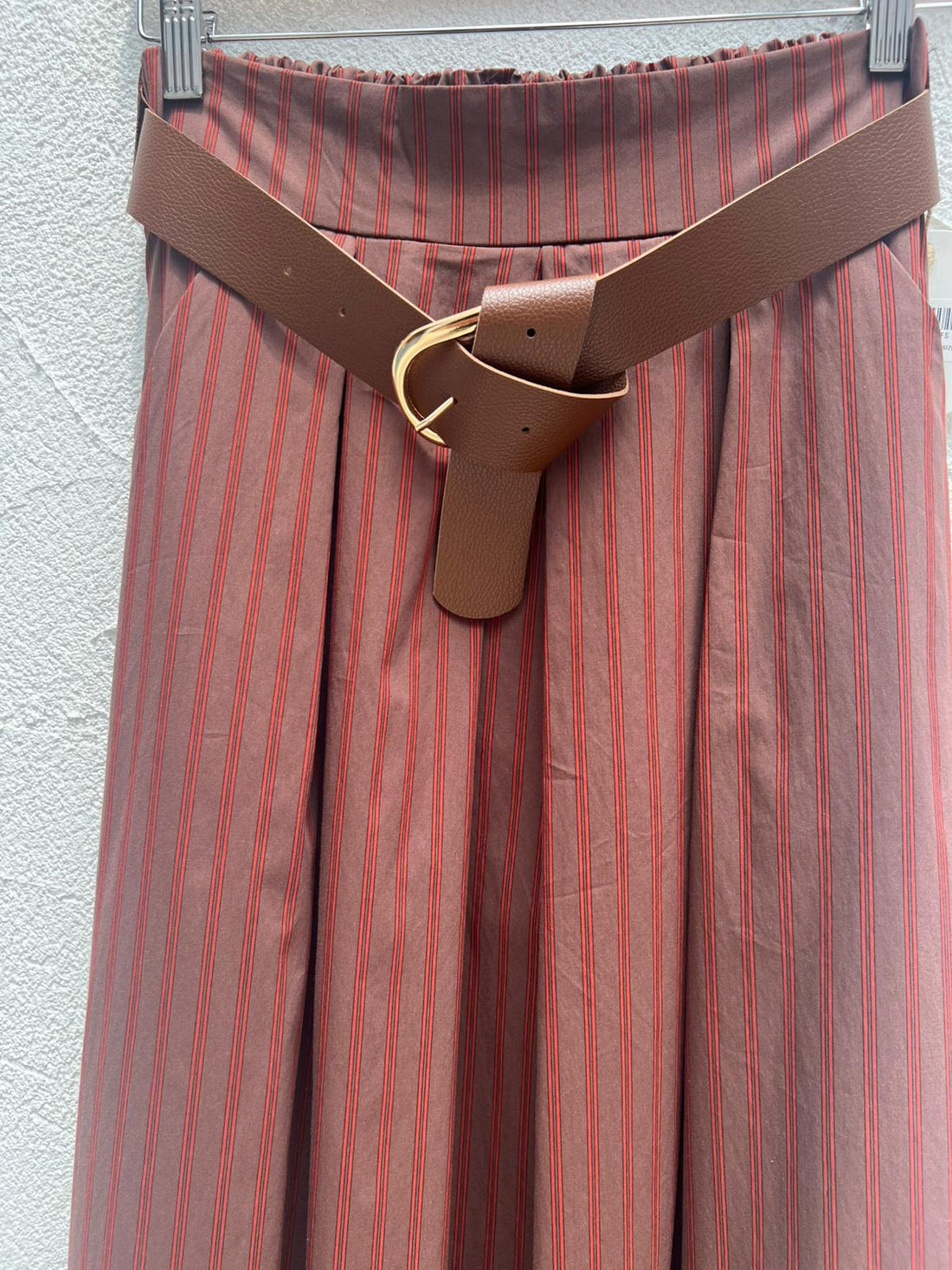 JUPE/SKIRT - DARK BROWN & TERRACOTA - 52123PNST