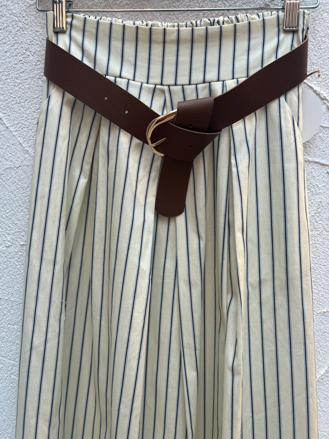 JUPE/SKIRT - CREAM, BROWN & BLUE - 52123PCST
