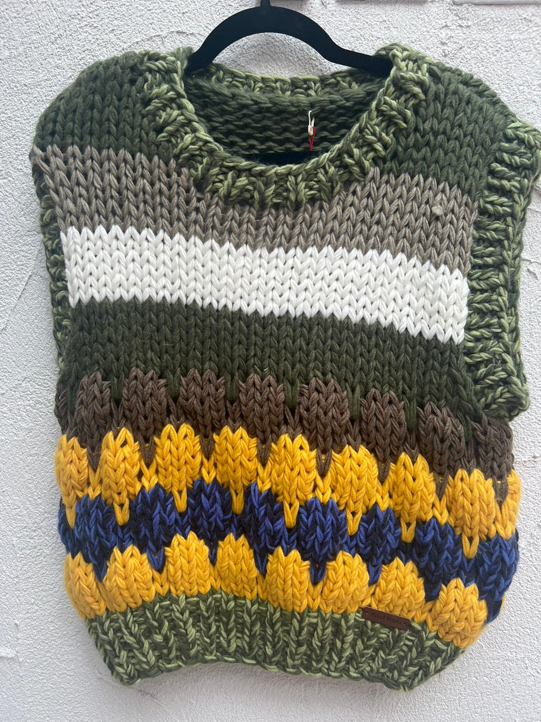 KNITTED VEST - GREEN - M102