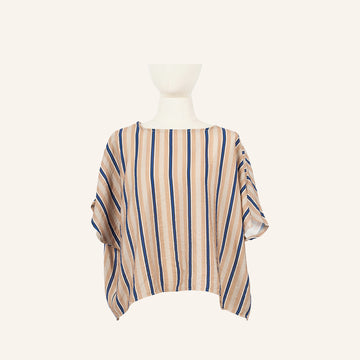 CHEMISE/TUNIQUE - BEIGE & BLUE - 19183SHAPE