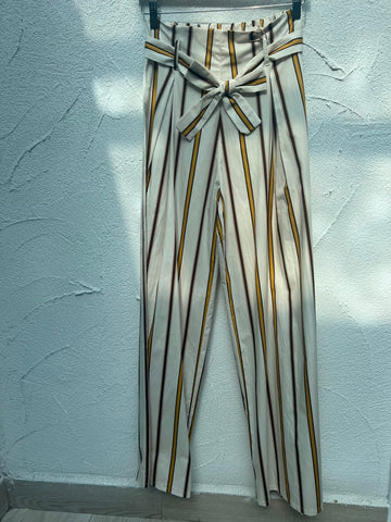 WOMEN'S PANTS - CREAM & YELLOW - 6512-C12