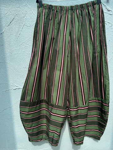 WOMEN'S PANTS - OLIVE GREEN & PINK - H4957-C12