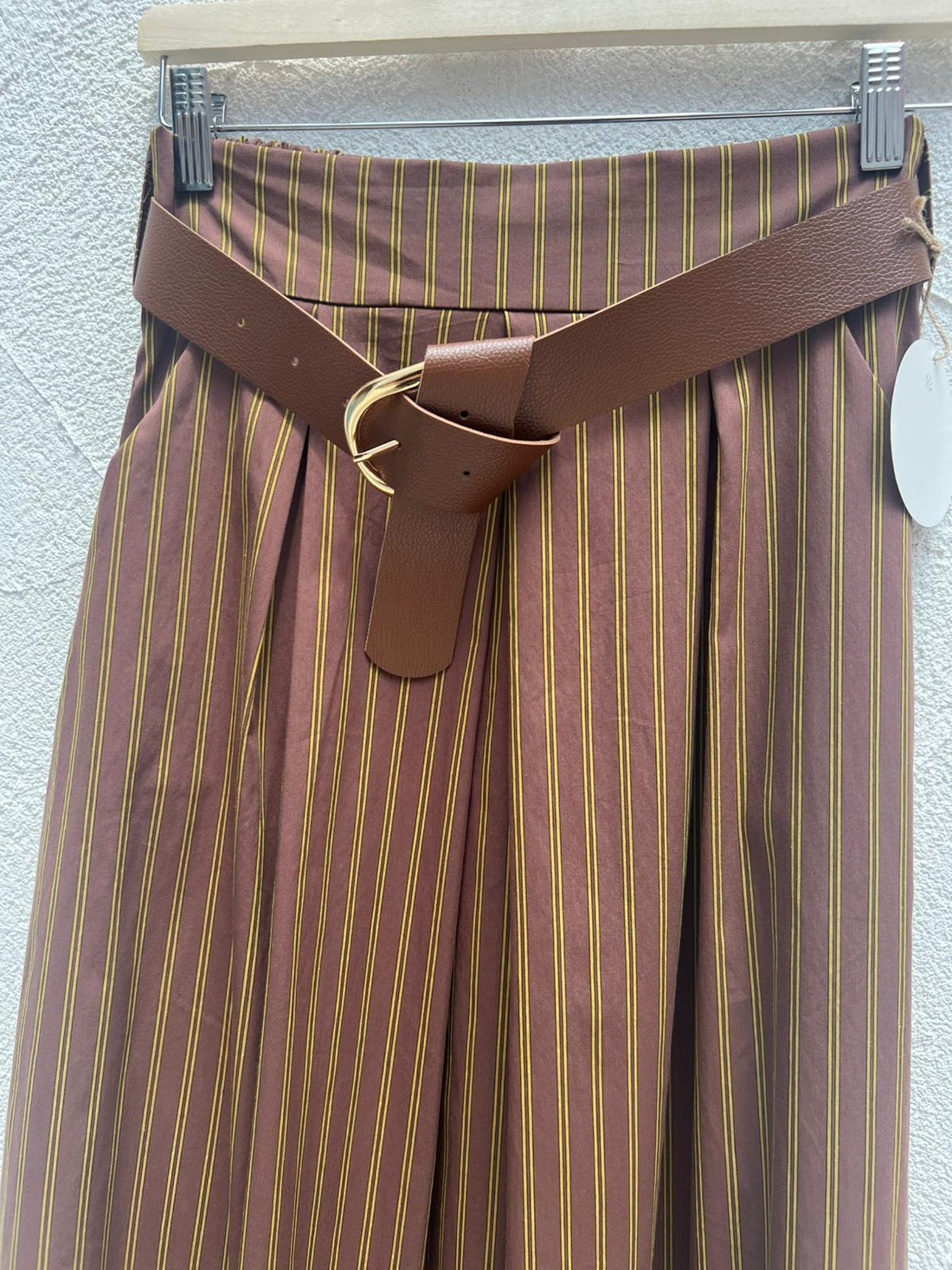 JUPE/SKIRT - DARK BROWN & YELLOW - 52123PNST
