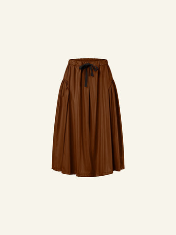 FAUX LEATHER MIDI SKIRT - 791501 - RUST