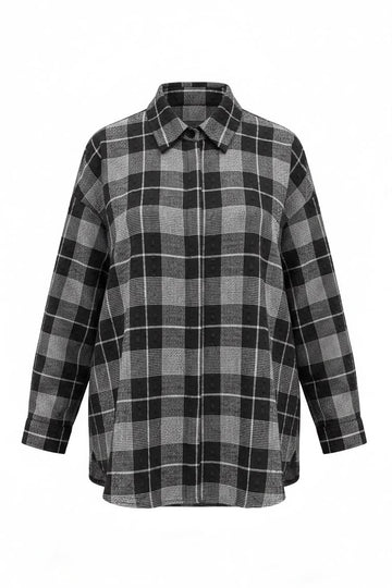 WOMAN SHIRT - BLACK AND WHITE TARTAN - 260089